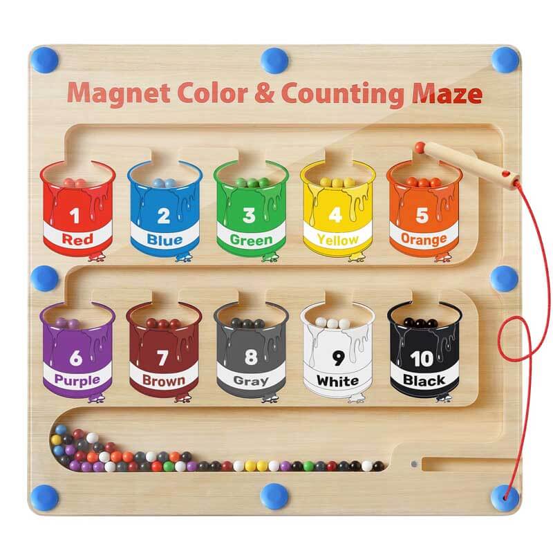 Kletshuts™ MagneticMaze - Kleur en Nummer Doolhof Speelgoed
