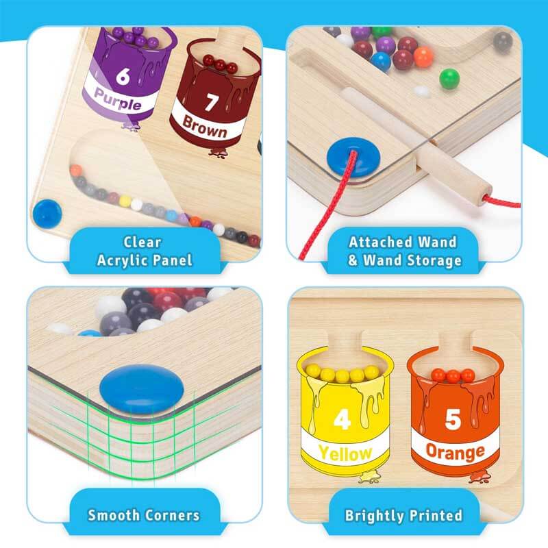 Kletshuts™ MagneticMaze - Kleur en Nummer Doolhof Speelgoed