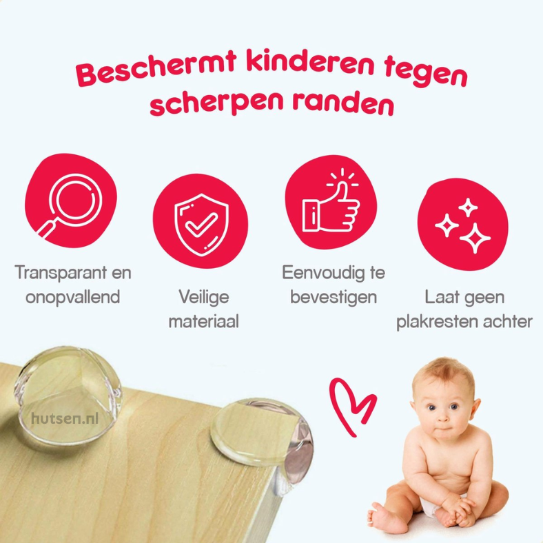Herbruikbare Baby hoekbeschermers transparant - Safetycore™